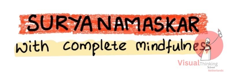 Celebrating Strength and Unity Through Surya Namaskar Sketch Notes or illustrations