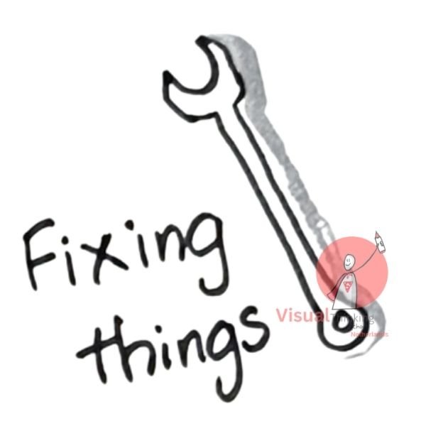 fixing things -  Beyond Mathematical thinking Concepts - sketch notes , illustration